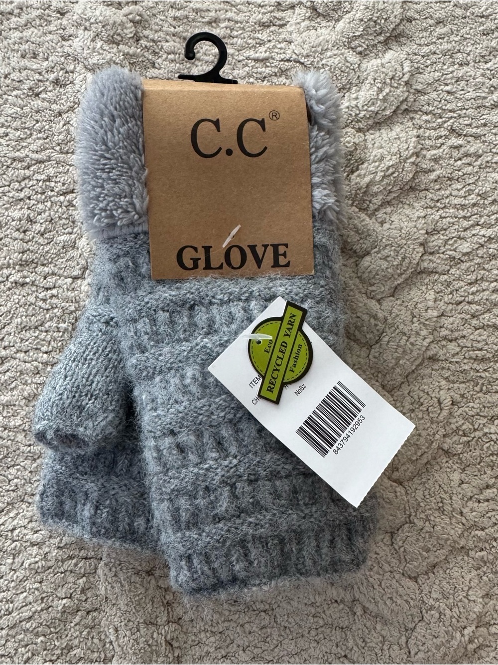 C.C Light Melange Grey Fingerless Eco Friendly Gloves